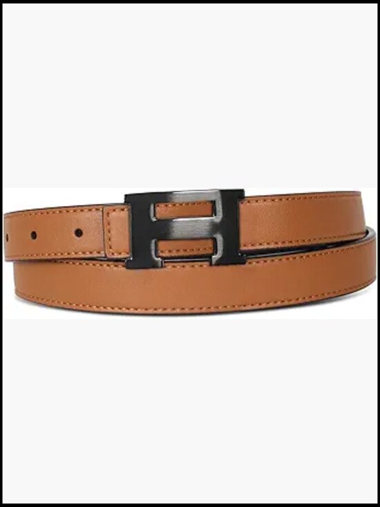 Women\'s Leather Belt with Classic Gold Buckle Fashion Waist Belt main image 7